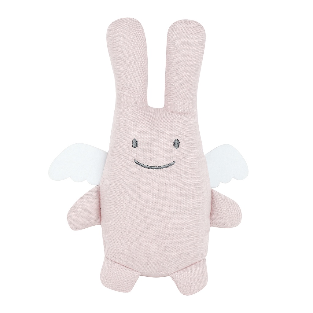 天使小兔 (20cm) 粉红亚麻布 [V1081 64]